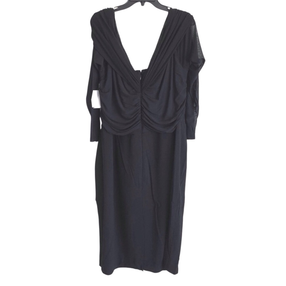 City Chic Off The Shoulder Lana Sheer Long Sleeve Corset Sheath Dress Size 24 - Picture 4 of 9